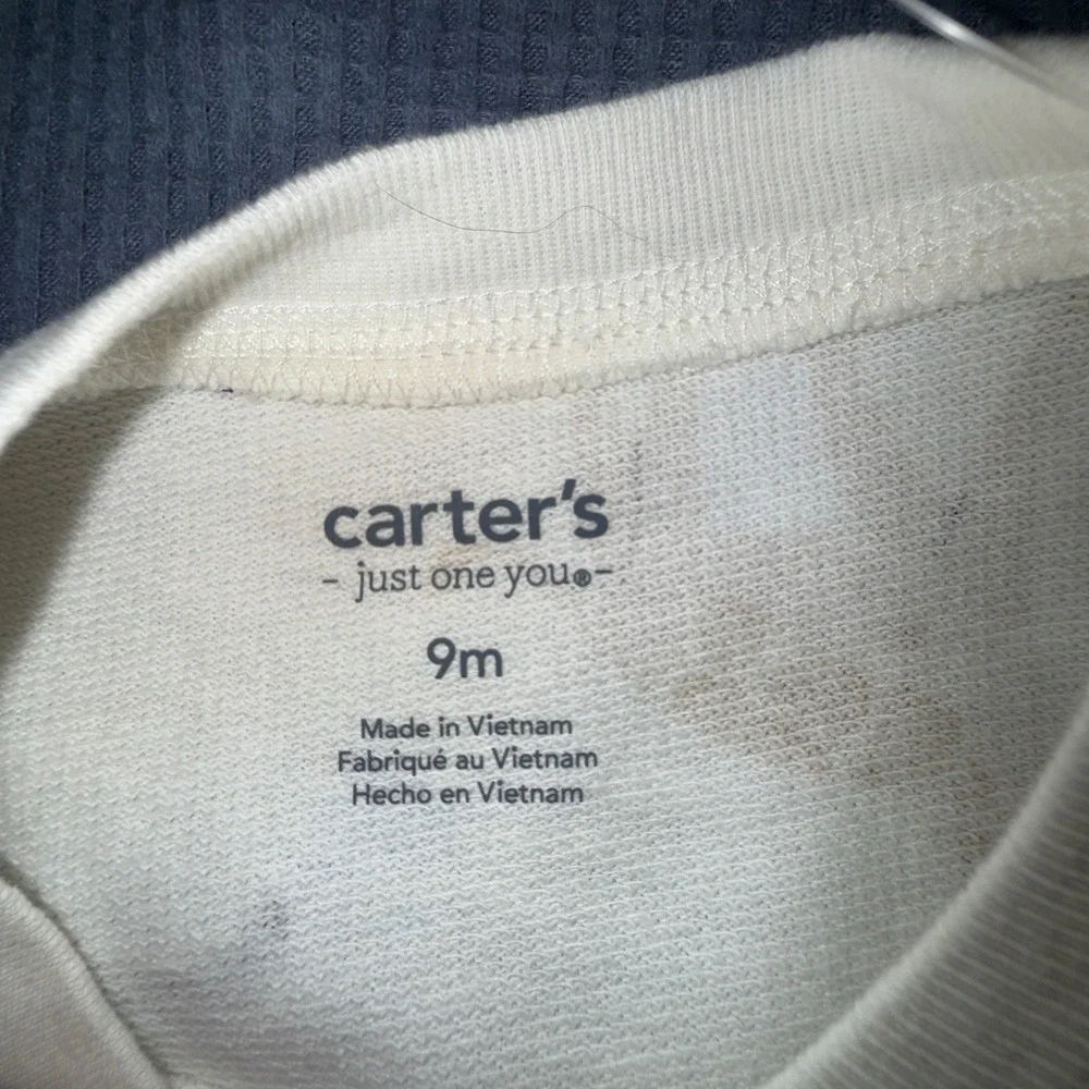 Carter's 4pc Outfit Set 9M NWT Safari Animal Print Blue Waffle Knit Pants